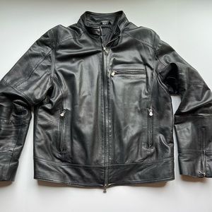 Italian leather biker jacket